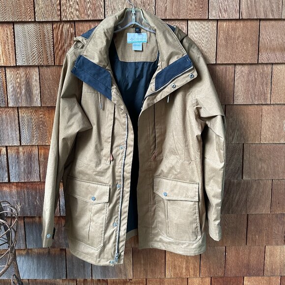 Like New Columbia Tan Horizons Pine Hooded Zip Front Shell in Men's Large - Picture 2 of 14